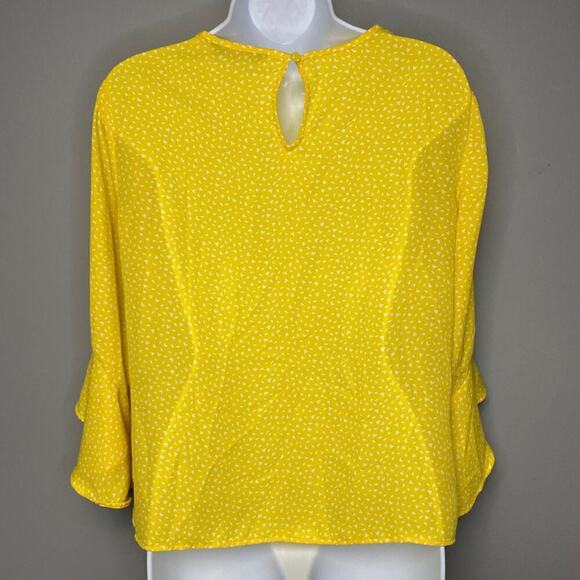 Banana Republic Yellow Bell Sleeve Boho Flowy Spring Blouse Sz S - Picture 2 of 5